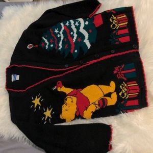 Vintage Winnie the Pooh Christmas sweater cardigan